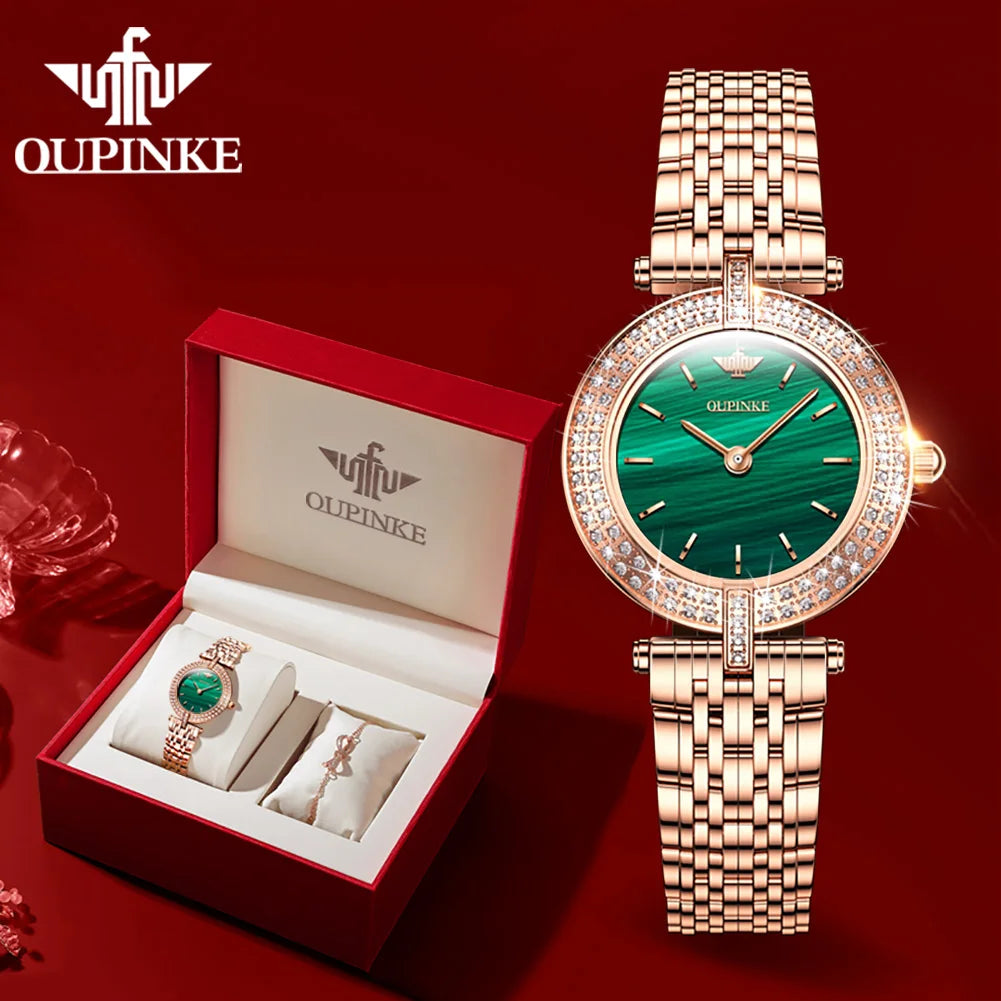 OUPINKE 3191 Luxury Women Watch Original Top Brand Waterproof Sapphire Mirror Diamond Watch Swiss Movement Quartz Women Watch