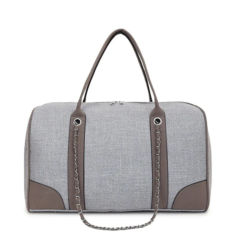 2025 New Commuter Travel Women's Bag Large Capacity Canvas Handbags Simple Fashion Shoulder Bag Luxury Chain Tote Bag