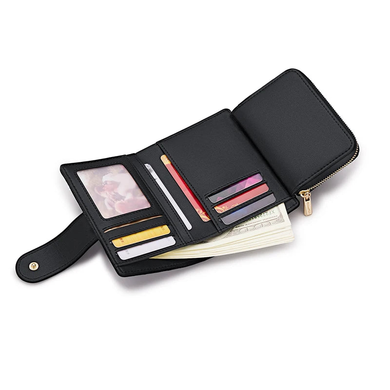 WILLIAMPOLO leather wallet for women 2024 new multi slot card bag zero wallet high-end exquisite mini card clip wallet