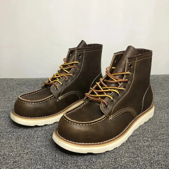 Authentic American Retro Boots Men's Genuine Leather Workwear Boots Autumn Winter High Top oes
