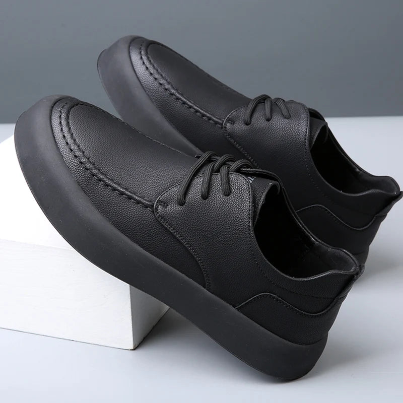 Men Casual Shoes lace up fashion Genuine Leather Board Shoes outdoor Shoes Zapatos Casuales Hombres handmade oxfords Men Shoes