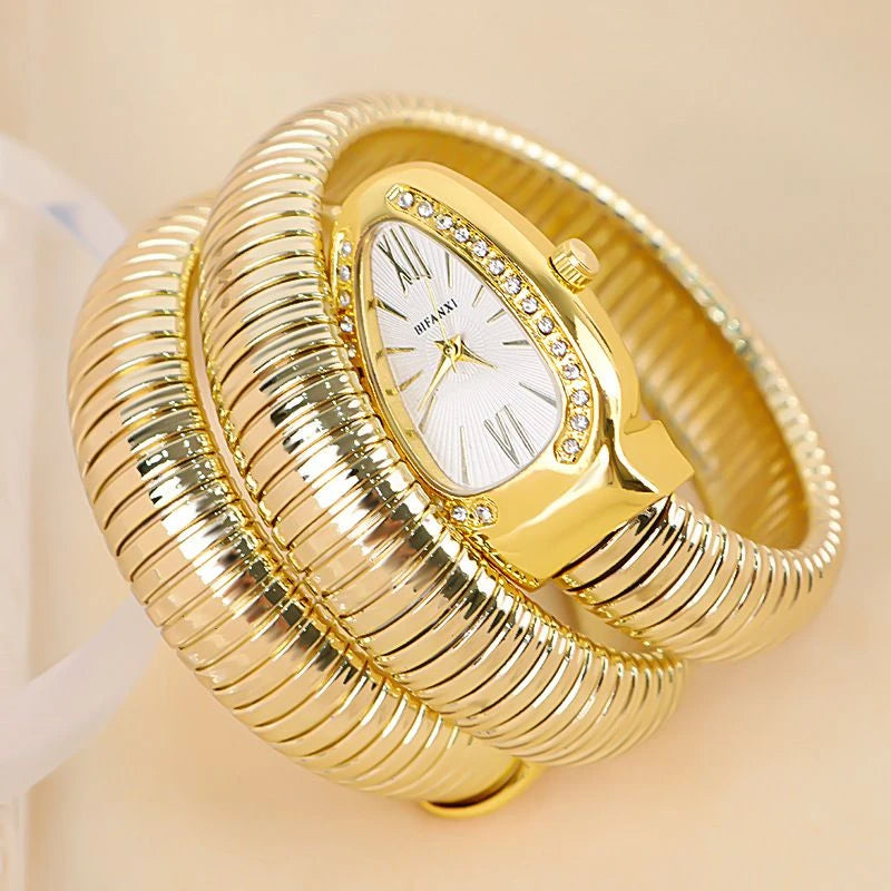 New High-Looking Light Luxury Fashion Women's Watch, Snake-Shaped Watch, Creative Personalized Niche Watch for Female Students, Personalized Bracelet Watch, a Best Gift for Her