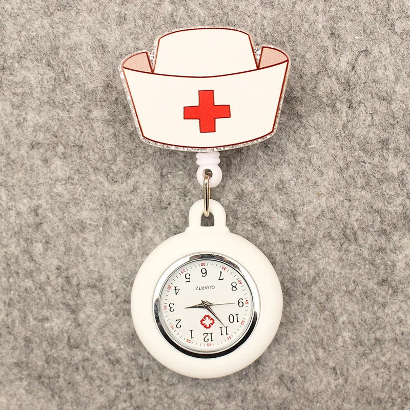 For Doctor Nurse Cartoon Medical Style Pocket Watch Retractable And With Clip For Men And Women