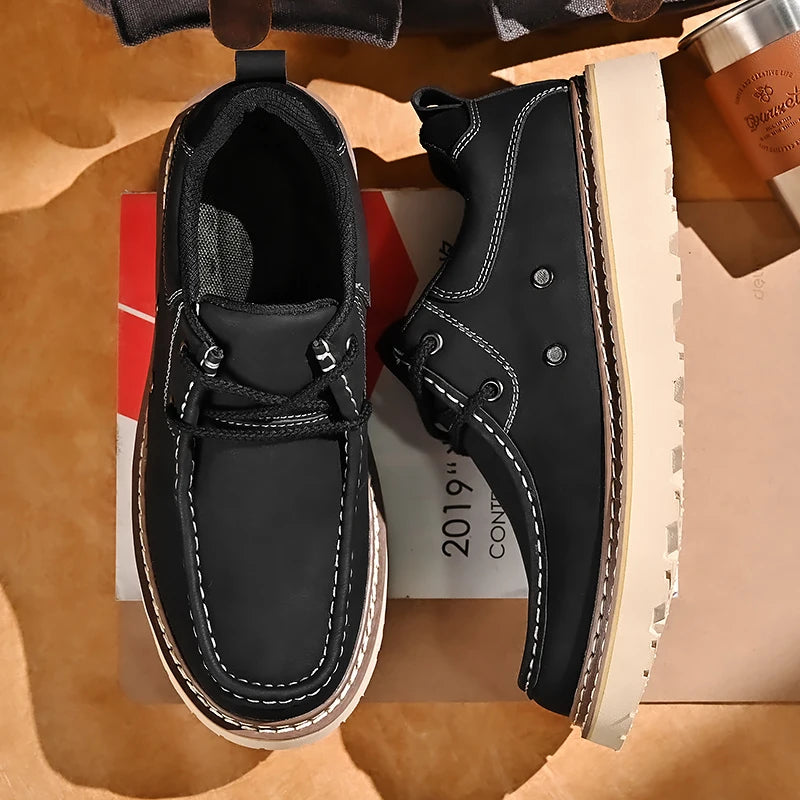 New Trend Outdoor Loafers Casual Comfortable Walking Shoes Ultralight Elegant Men's Dress Flats Thick Bottom Male Driving Shoes