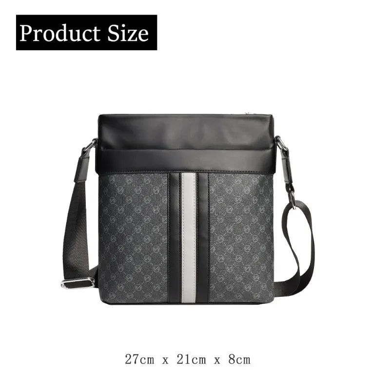Letter Print Crossbody Bags Men Luxury Plaid Single Shoulder Bag Men's Crossbody Bag Fashion Business Shoulder Messenger Bag