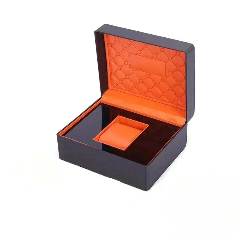 Watch Display Organizer Gift Brand Packaging Jewelry Travel Box High End PU Leather Brushed Metal Effect Watch Packaging Cases
