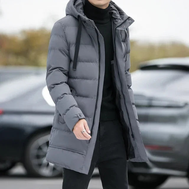 Male Outwear Winter Coats Mens Jackets Winter Thicker Warm Parkas New Slim Fit Jackets Size Men Hooded Casual Long Down Jackets