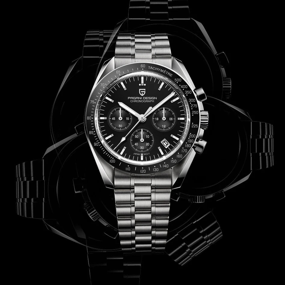 PAGANI DESIGN Moon Mens Watch Chronometer Sapphire Mirror Sports Quartz Watch For Men Waterproof Luminous Relogio Masculino 2025
