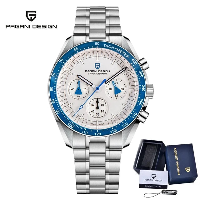 PAGANI DESIGN New Moon Watch Men Multifunctional Top Brand Luxury Automatic Quartz Waterproof Sport Stainless Steel Reloj Hombre