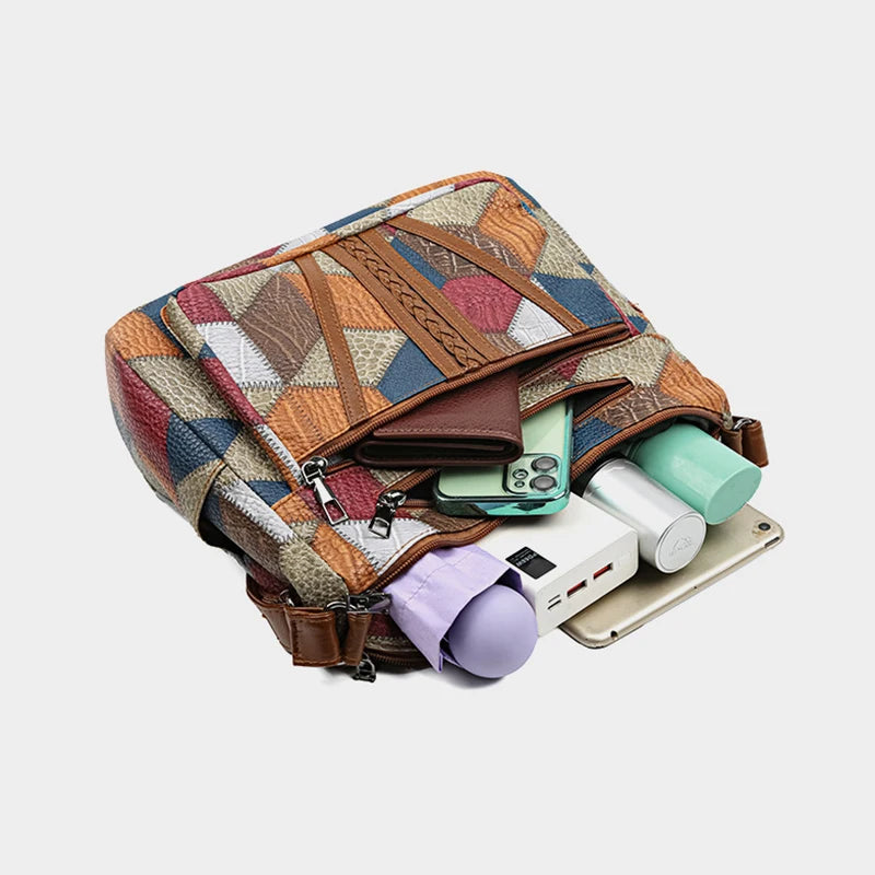 Patchwork Handbags For Women Adjustable Strap Top Handle Bag Large Capacity Totes Shoulder Bags Fashion Crossbody Bags Work Gift