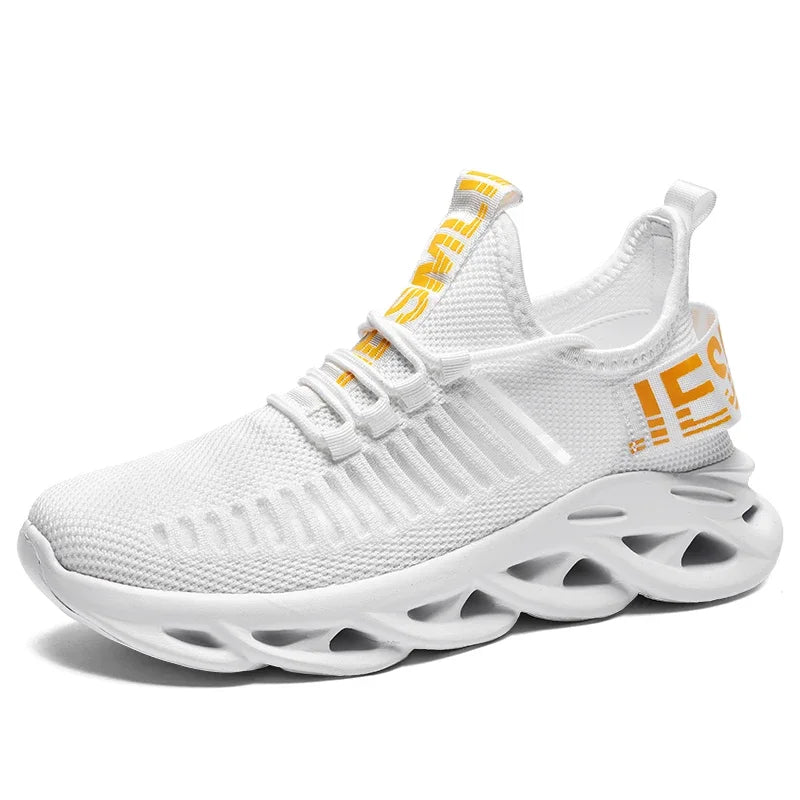 Hot New Men Chunky Sneakers Mesh Breathable Summer Fashion Platform Lightweight Mens Casual Shoes White Big Size 39-46