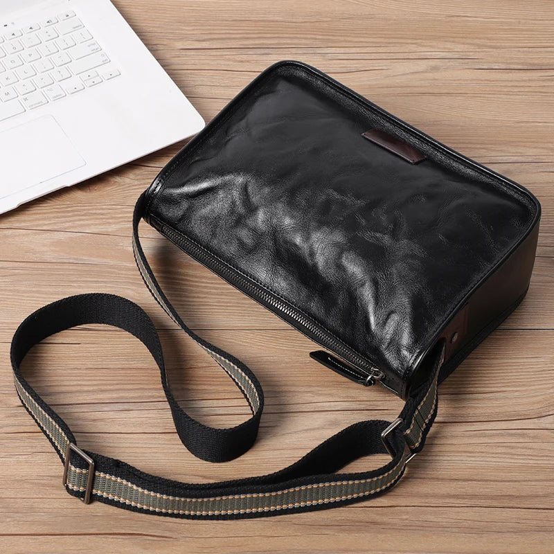 New Design Men Bag Luxury boys Crossbody Bag First Layer Cowhide Leather Shoulder Bags Fashion Flap Messenger Bag Quality