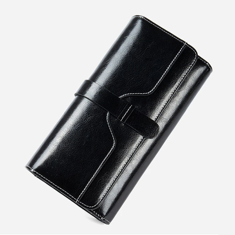 Split Leather Wallet for Women Luxury Designer Long Purse High Quality RFID Card Holder Purses Women's Wallets Handbag