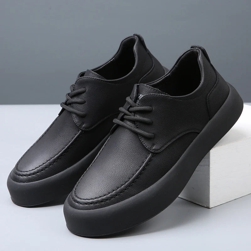Men Casual Shoes lace up fashion Genuine Leather Board Shoes outdoor Shoes Zapatos Casuales Hombres handmade oxfords Men Shoes