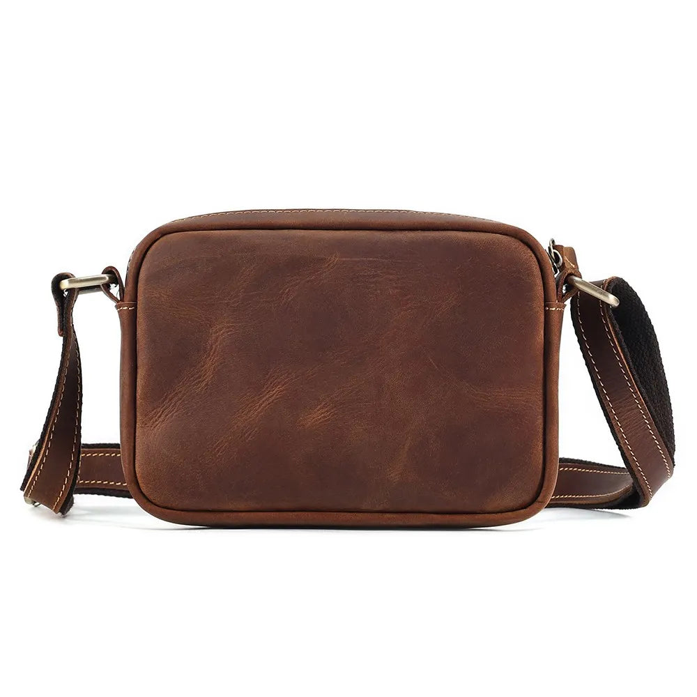 JOYIR Genuine Leather Mini Messenger Bag Travel Crossbody Bag for Women Men Cell Phone Purse Trave Satchel Shoulder Bags