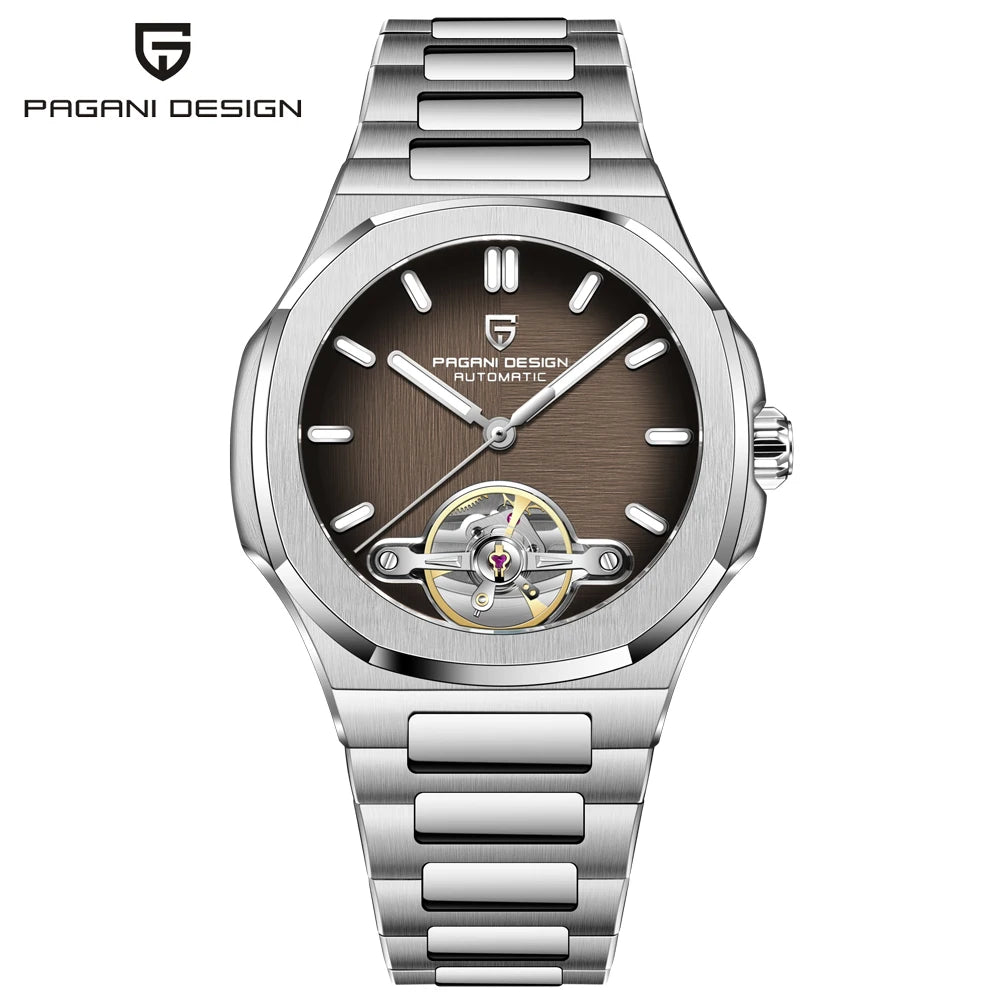 2025 New PAGANI DESIGN Rose Gold Men's Watches Tourbillon Mechanical Wristwatches Luxury Automatic Watch Men AR Sapphire Mirror