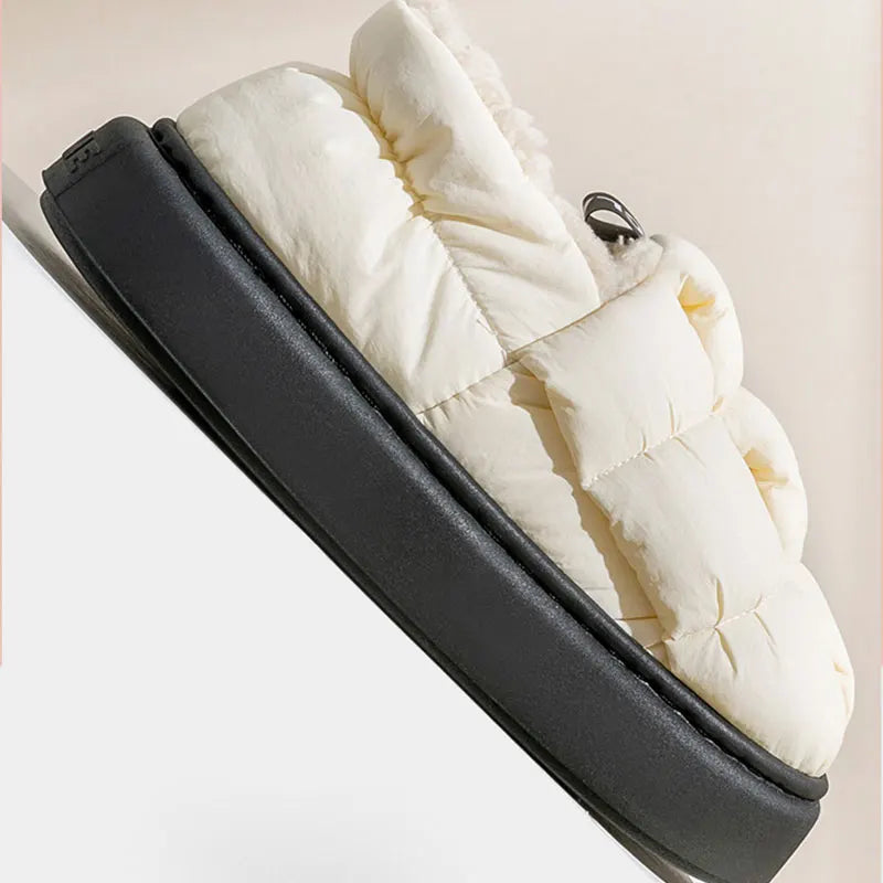 Comwarm Plush Lined House Slippers For Women Men Winter Outdoor Non-slip Fur Fluffy Bread Shoe Soft Cozy Warm Fuzzy Cotton Shoes