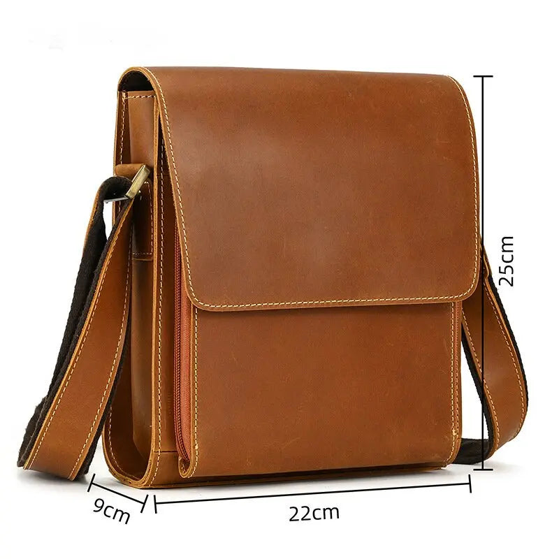 Vintage Crazy Horse Leather Men's Briefcases Laptop Bag Office Bags for Men Cover Messenger Bags Men's Leather Bag Computer Bags