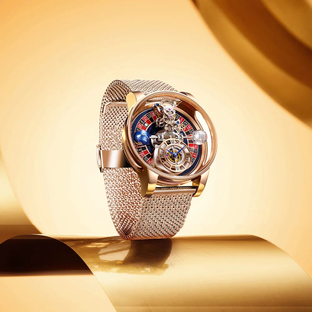 Las Vegas Roulette PINDU DESIGN Mens Watches Top Brand Luxury Astronomia Quartz Watch Montre Homme
