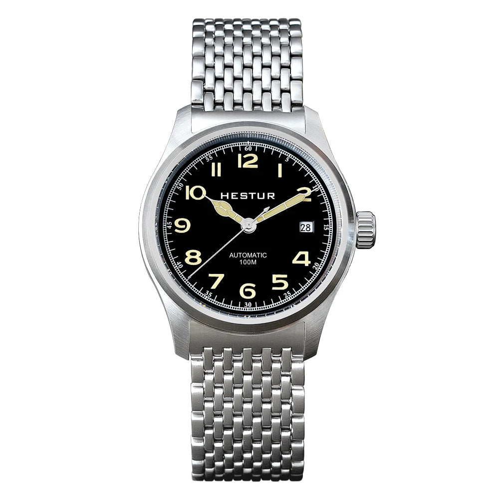 Automatic Mechanical Watch Pilot Men's 38mm Minimalist Style Custom Dial Calendar Super Luminous Murphy reloj hombre Miyota 8215