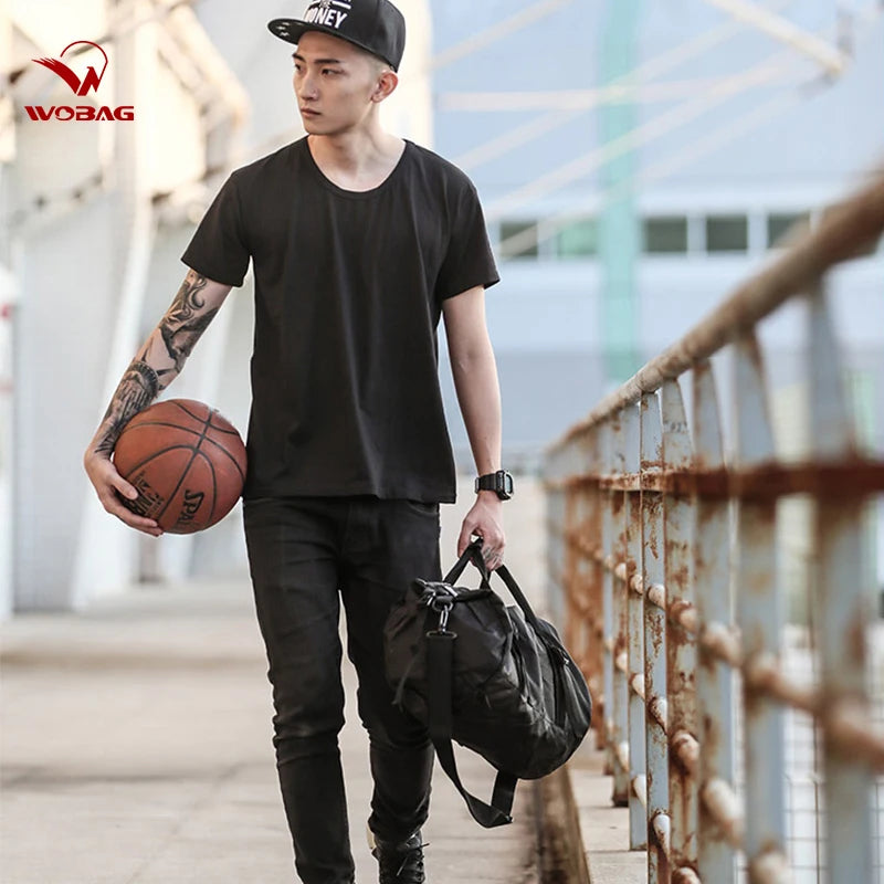 Fashion Black New Weekend Short-distance Travel Bag Foldable Men Sports Training Handbag Large Capacity Yoga Women Duffel Bag