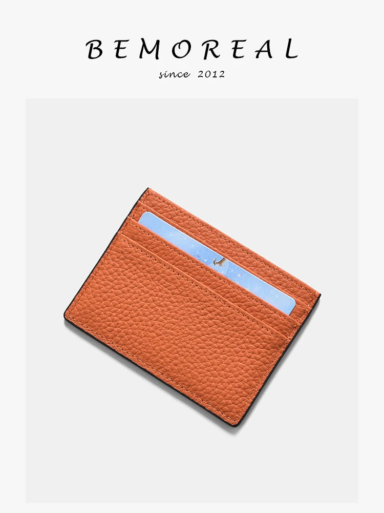 Ultra-thin Card Holders Genuine Leather High Quality Luxury Design Unisex ID Card Case Cowhide Solid Slim Business Card Wallet