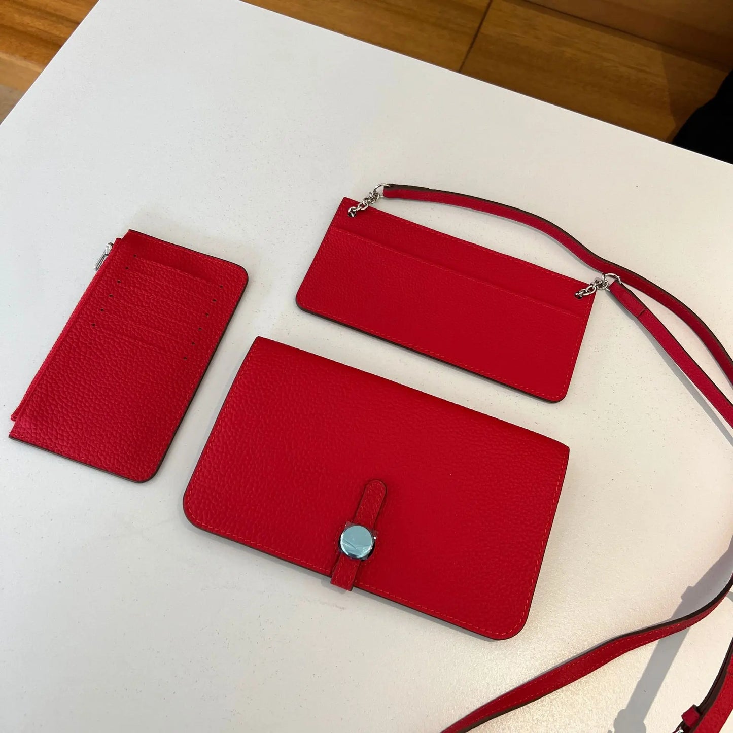2025 New Large Capacity Long Women's Wallet Top Layer Cow Leather Simple Handbag Litchi Pattern Wallet For Women