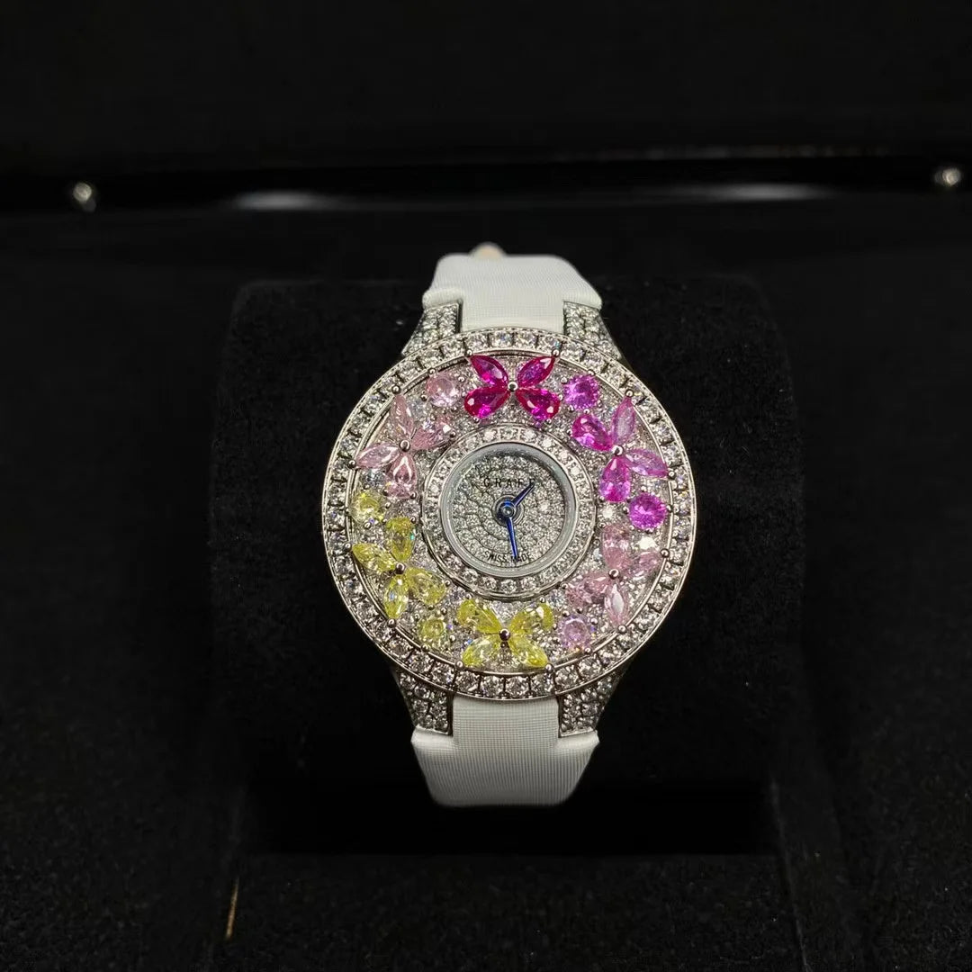 Luxury Colorful Women's Watch Quality Jewel Wristwatch Bracelet Elegant Timepiece for Ladies Luxury Brands Quartz Watches clock