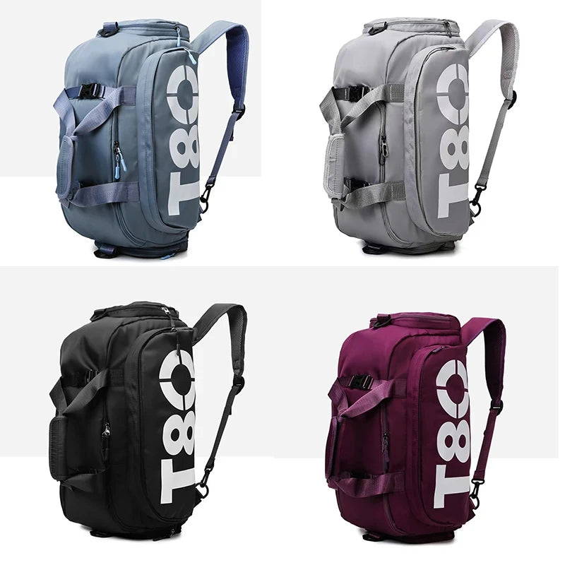 Women's Handbag T80 Gym Sports Backpack for Man Hand Bag Fitness Travel Tote Shoe Shoulder Duffle Crossbody Portable Boston Bag