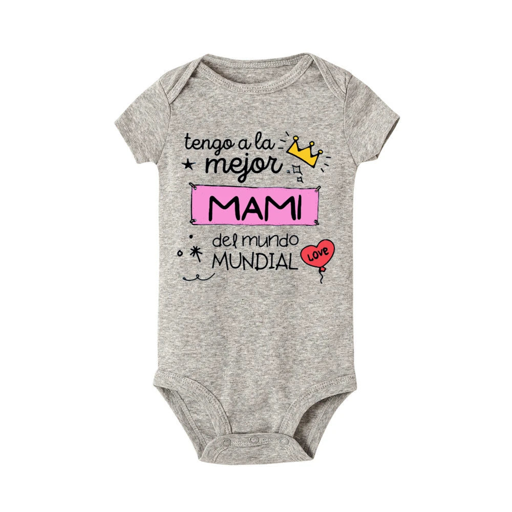 I Hava A Best Mom in The World Printed Baby Romper Infant Short Sleeve Bodysuit Boys Girls Summe Jumpsuit Funny Toddler Clothes