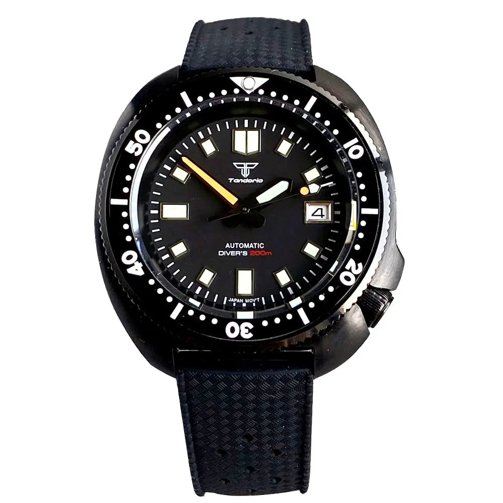 Tandorio Captain Diver Turtle Mechanical Watch for Men NH35A 30bar Wateproof Steel Wristwatch 4.1 Crown 120clicks Bezel