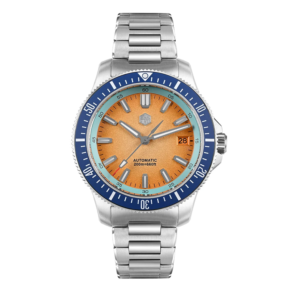 2025 San Martin New 40mm Diver Watch Stainless Steel NH35 Automatic Mechanical 200m Waterproof Men Timepiece Luminous SN0118G-B