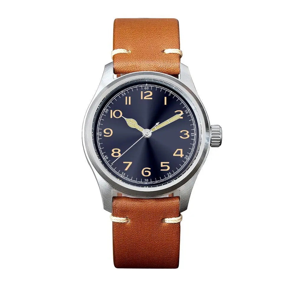 Automatic Mechanical Watch Pilot Men's 38mm Minimalist Style Custom Dial Calendar Super Luminous Murphy reloj hombre Miyota 8215