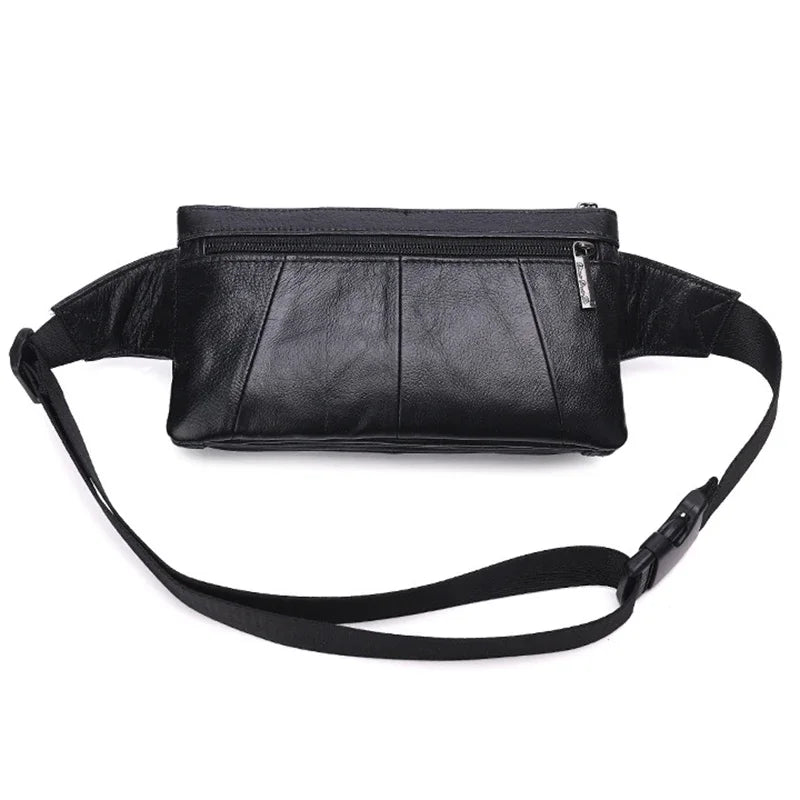 Men Natural Genuine Leather Sling Chest Cross Body Bag Travel Belt Purse Pouch Soft Single Shoulder Messenger Waist Pack Bags