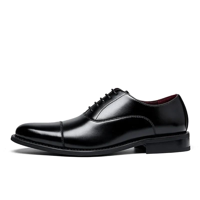 Man Genuine Leather Shoes Rubber Sole Man Business Office Male Dress Leather Wedding Party Shoes Plus 48 Men Italian Shoe