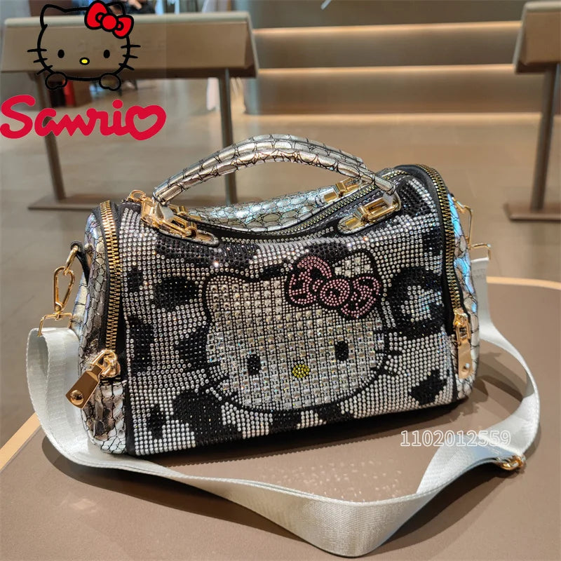 Hello Kitty New Diamond-studded Women's Handbag Fashionable Diamond-studded Women's Shoulder Bag, Large-capacity Women's Bag