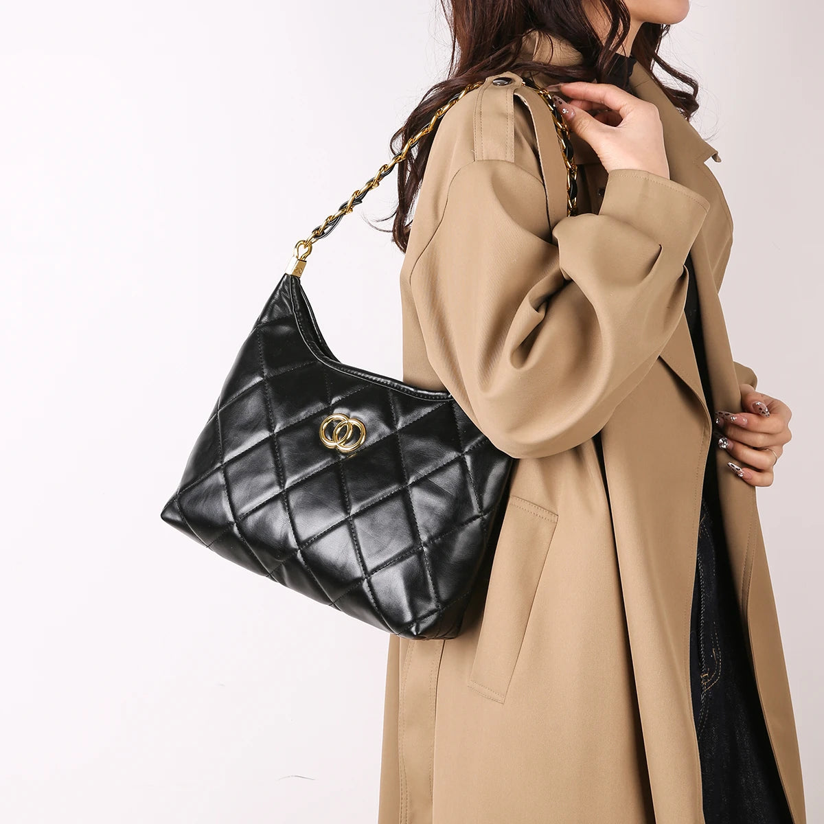Classic Leather Handbags For Women, Ladies Tote Bag With Detachable Strap, Famous Designer Crossbody Purse