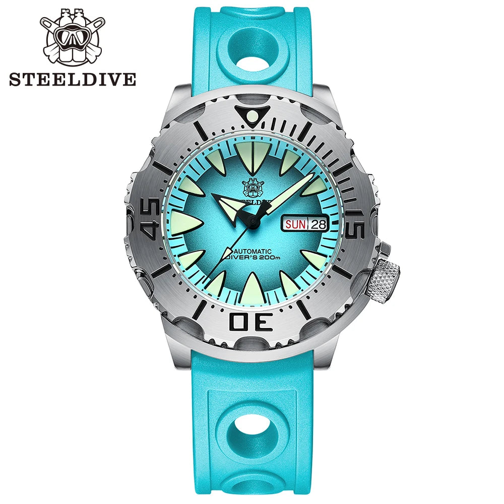 STEELDIVE SD1984 Hot Selling 42.2MM M onster 200M Waterproof NH36 Day Function Sapphire Glass Automatic Movement Steel Bracelet