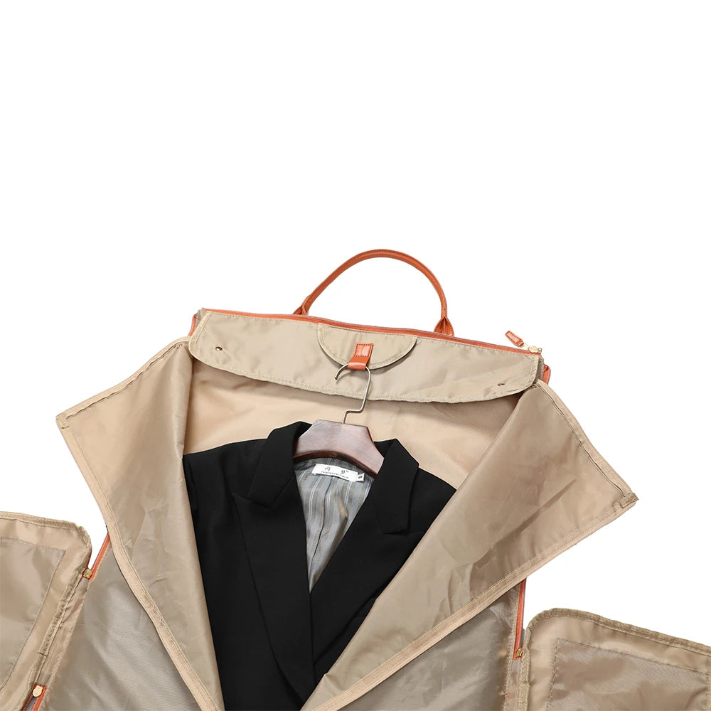 Foldable Women's Travel Convenient Carry-on Clothing Bag Large PU Leather Duffel Bag Women's Business Travel Bag