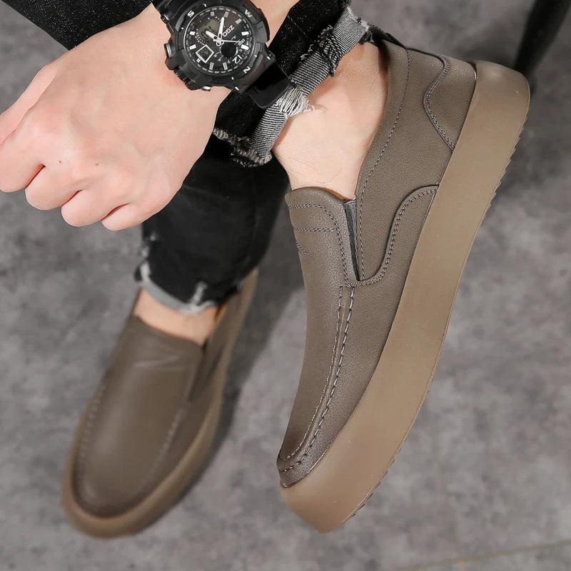 Luxury Brand Designer Men's Shoes Genuine Leather Slip On Loafers Mocasines Summer Breathable Driving Shoes Walking Men Sneakers