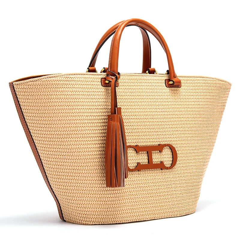 Fashionable Classic Handwoven Multi Functional Handbag Women's New Large Capacity Handbag