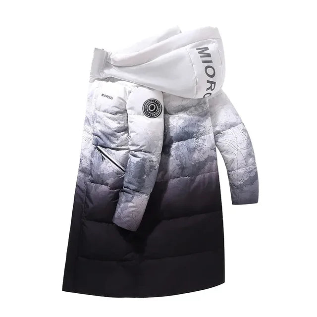 Winter Mens Down Parkas High-quality -30 Outdoor Snowfield Down Jackets Long Male White Duck Thicked Warm Hooded Jacket Coat