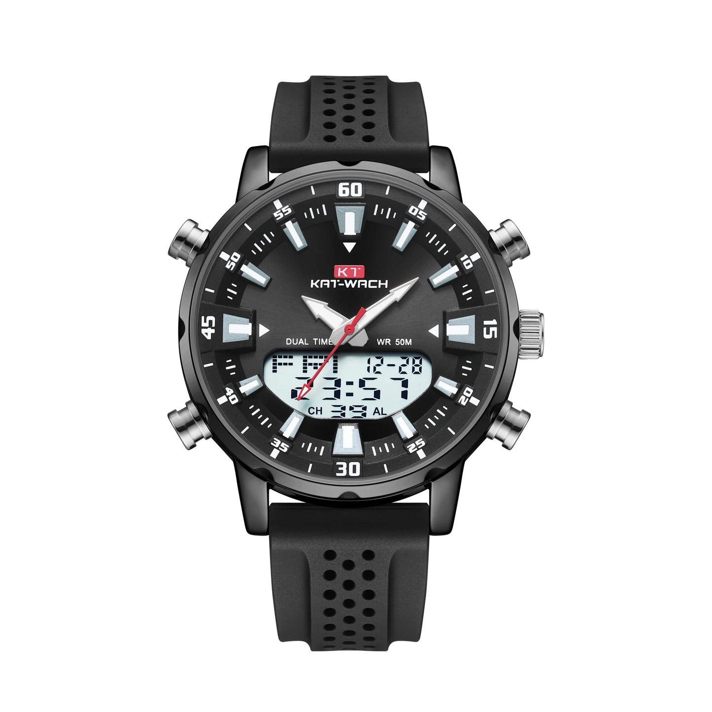 kat-wach Men's quartz watches original waterproof high quality automatic male timepiece black watch gifts for dad watches men
