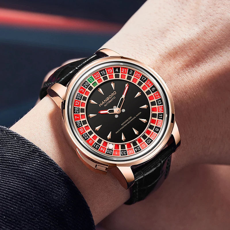 HANBORO men's fully automatic mechanical watch, roulette wheel, roulette wheel, men's watch 1001