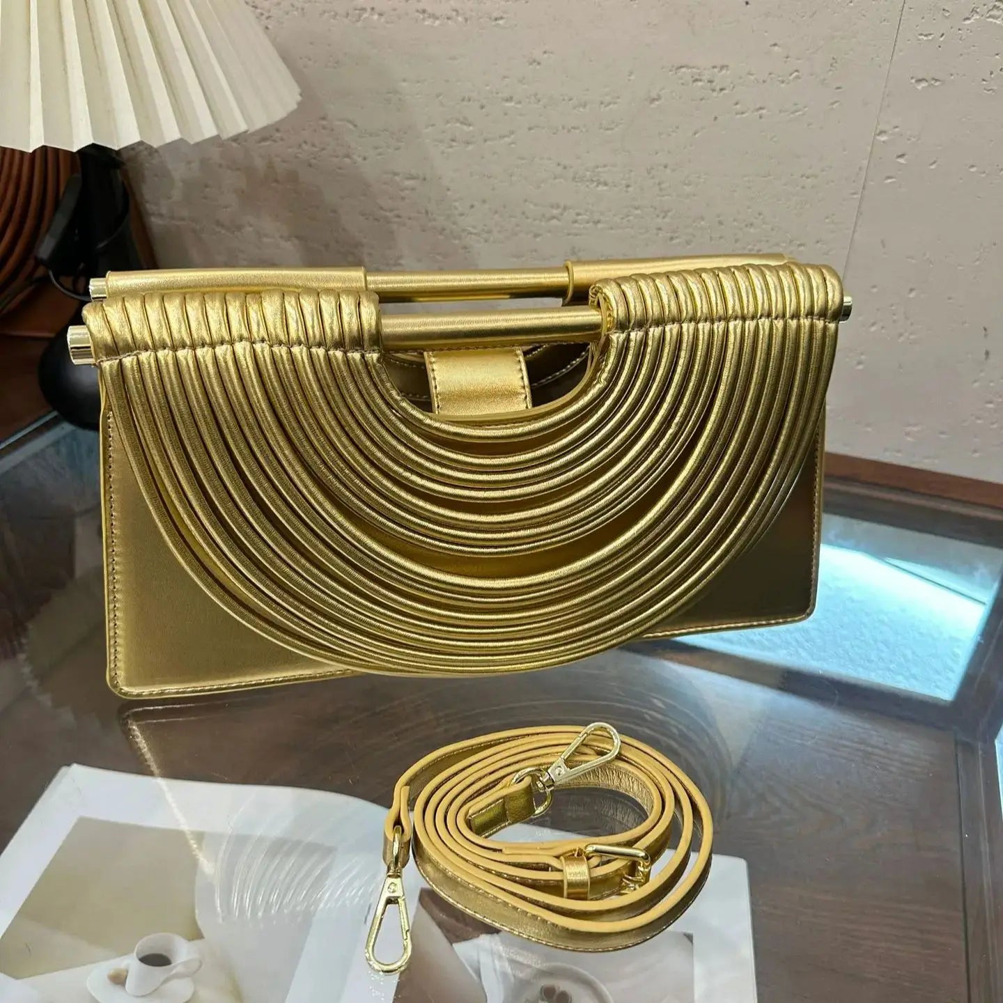 Handbags for Women 2025 New Gold Luxury Designer Soft Pu Leather Messenger Bags Single Shoulder Bags