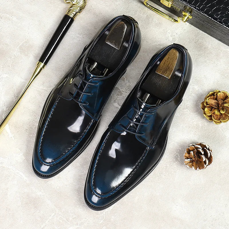 Luxury Men's Oxford Shoes Fashion Italian Leather Shoes Formal Men's Shoes Black Brown Lace Up Wedding Office Dress Leather Shoe
