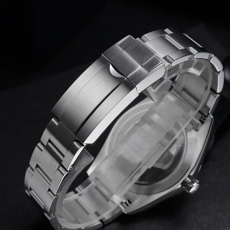 Cronos 36mm EX Men Watch NH35 Automatic Movement Mechanical Watches Waterproof 10Bar Sapphire Bushed Bracelet Wristwatch L6019