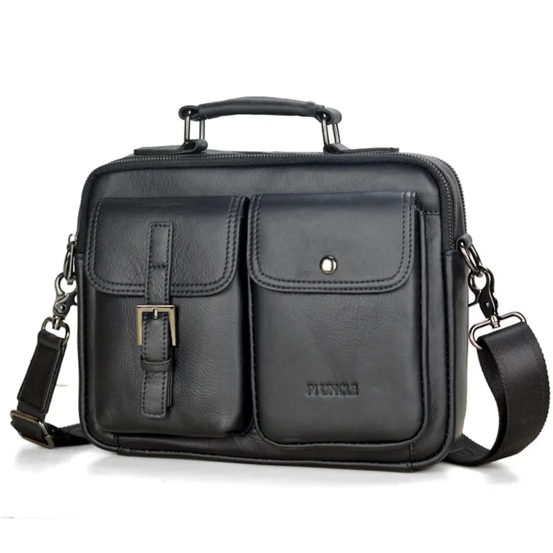 Men's Genuine Leather Shoulder Bag Fashion Male Real Cowhide Messenger Crossbody Bag Men Business Travel Handbag Boy Phone Bag