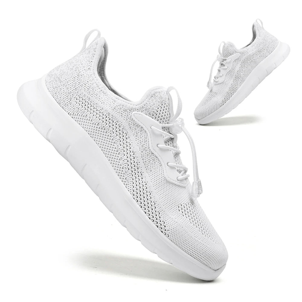 Men's Spring Summer Woven Sneakers, Breathable Adjustable Buckle Durable Outdoor Running Workout Shoes