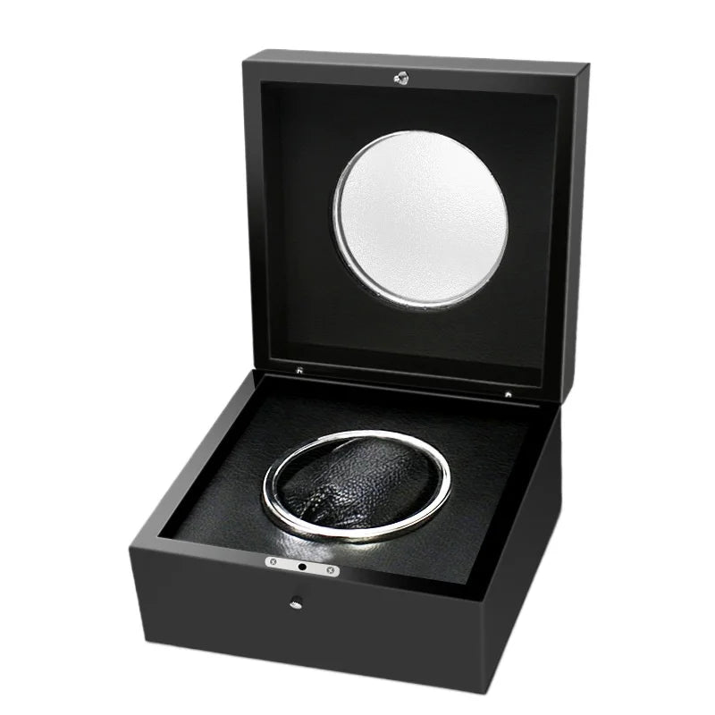 Luxury Watch Storage Box Handmade Black Lacquer PU Watch Bag Jewelry Boxes Acrylic Skylight Ring Storage Box Display Cabinet